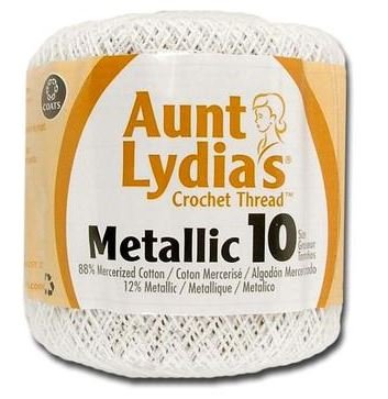Amazon.com: Aunt Lydia's Crochet Cotton Metallic Crochet Thread
